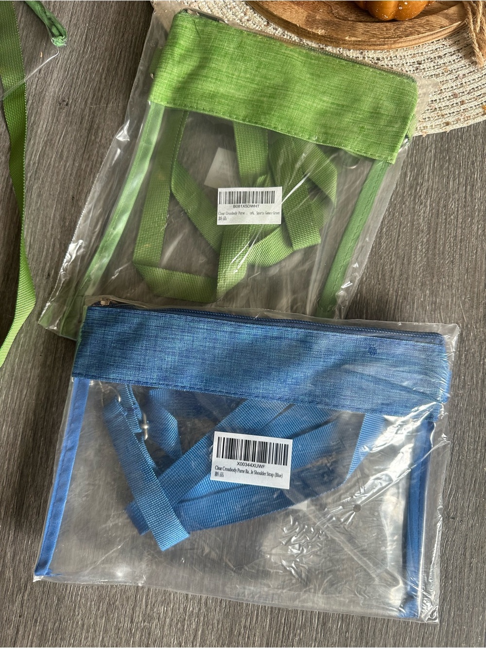 Stadium Clear 3 in 1 Convertible Bags Set of 2 Green & Blue NWT